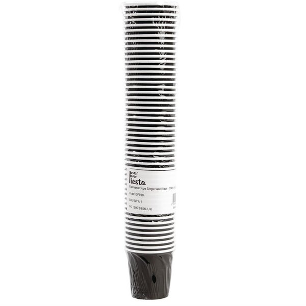Disposable espresso bekers zwart 12cl | 1000 stuks | 6(h) x 6,2(Ø)cm