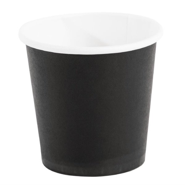 Disposable espresso bekers zwart 12cl | 50 stuks | 6(h) x 6,2(Ø)cm