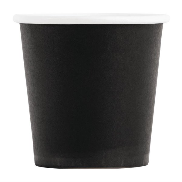 Disposable espresso bekers zwart 12cl | 50 stuks | 6(h) x 6,2(Ø)cm