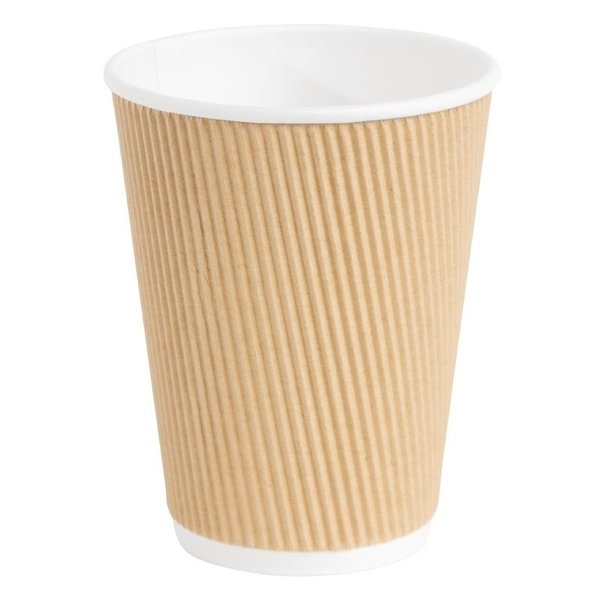 Hot Cups met gerimpelde wand lichtbruin 34cl 500 stuks