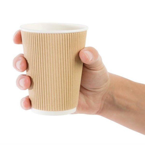 Hot Cups met gerimpelde wand lichtbruin 34cl 500 stuks