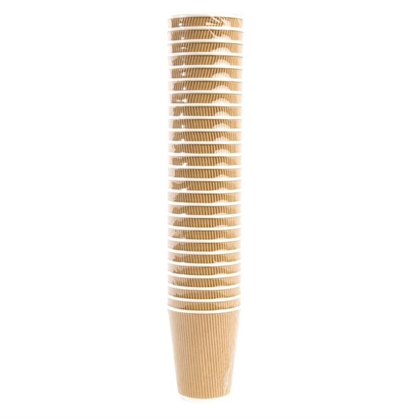 Hot Cups met gerimpelde wand lichtbruin 34cl 500 stuks