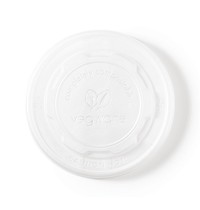 Vegware Composteerbare platte deksels voor 34cl en 45,4cl bakjes | 500 stuks | 1(h) x 11,5(Ć)cm Vegware Composteerbare platte deksels voor 34cl en 45,4cl bakjes | 500 stuks | 1(h) x 11,5(Ć)cm