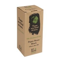 Fiesta Green Composteerbare papieren rietjes zwart | 250 stuks | 21(l) x 0,6(Ø)cm 
