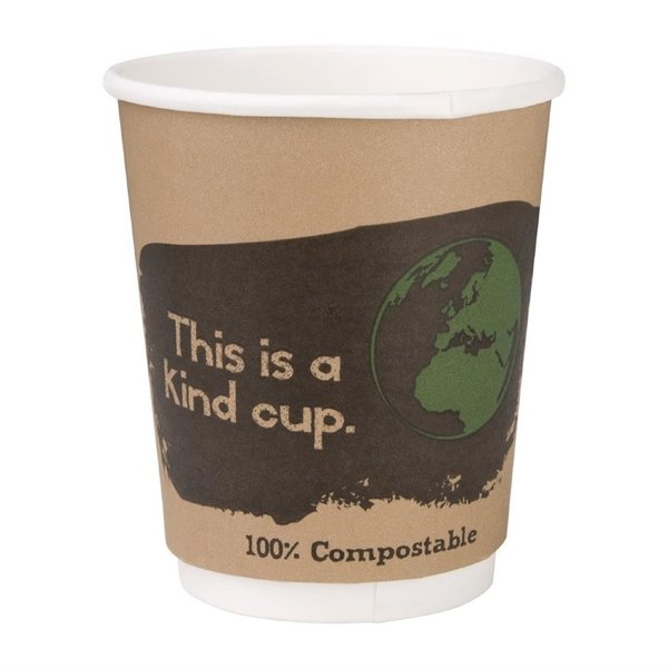 Composteerbare dubbelwandige koffiebekers | 500 stuks | 9,1(h) x 8(Ø)cm