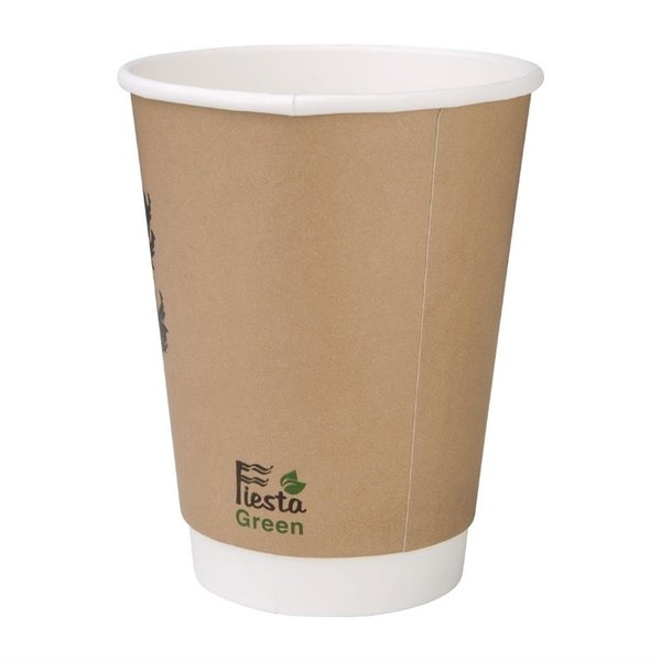 Composteerbare dubbelwandige koffiebekers 35,5cl | 500 stuks |  11(h) x 9(Ø)cm