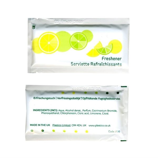 Plastico citroen doekjes | 500 stuks | 110x185x60(h)mm