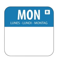 Vogue Afneembare blanco kleurcode voedseletiketten maandag | 1000 stuks | 2,4 x 2,4cm Vogue Afneembare blanco kleurcode voedseletiketten maandag | 1000 stuks | 2,4 x 2,4cm