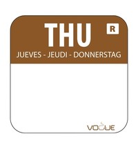 Vogue Voedseletiketten donderdag kleurcode bruin | 1000 stuks | 2,4x2,4cm Vogue Voedseletiketten donderdag kleurcode bruin | 1000 stuks | 2,4x2,4cm