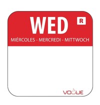 Vogue Voedseletiketten woensdag kleurcode rood | 1000 stuks | 2,4x2,4cm Vogue Voedseletiketten woensdag kleurcode rood | 1000 stuks | 2,4x2,4cm