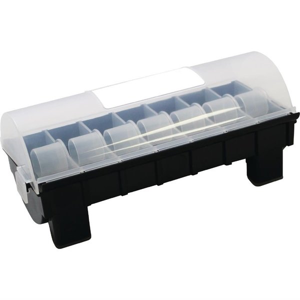 Stickerdispenser 2,5cm |  Voor 7 rollen | 330x133x64(h)mm