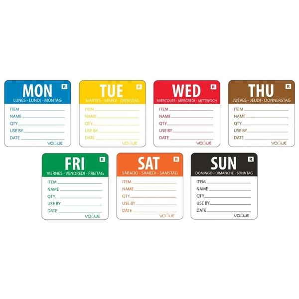 Afneembare dag stickers week set | 3500 stuks | 5,08cm