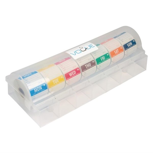 Oplosbare kleurcode dagstickers met stickerdispenser | 489x133x64(h)mm
