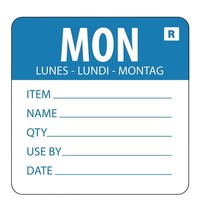 Vogue Afneembare kleurcode voedseletiketten maandag | 500 stuks | 4,9(h)x6(b)cm Vogue Afneembare kleurcode voedseletiketten maandag | 500 stuks | 4,9(h)x6(b)cm