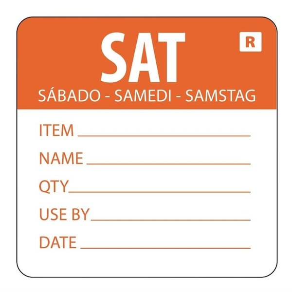 Voedseletiketten kleurcode zaterdag | 500 stuks | 4,9(h)x6(b)cm
