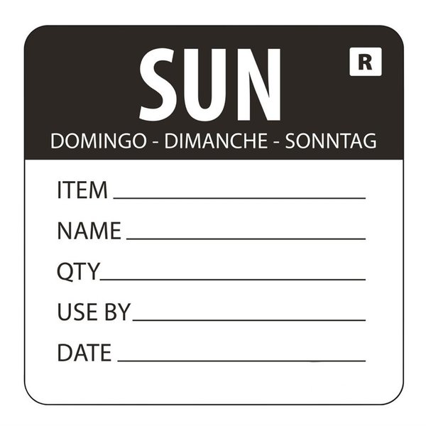 Voedseletiketten  kleurcode zondag | 500 stuks | 4,9(h)x6(b)cm