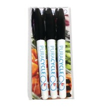 PuraCycle Gifvrije permanent markers zwart | 3 stuks 13,5(h)x1,5(b)cm