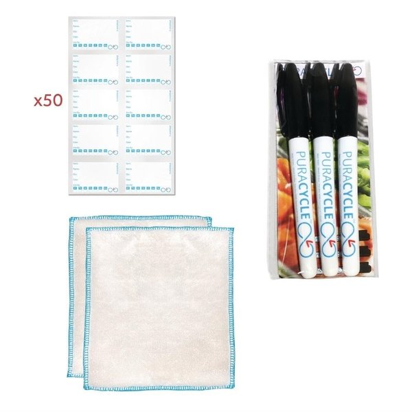 Herbruikbare dag stickers set | 50 stickers, 3 markers, 2 poetsdoeken