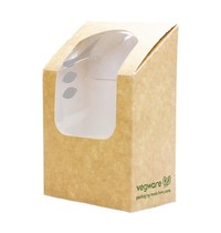 Vegware Composteerbaar tortilla dozen met PLA venster | 500 stuks | 70x78x130(h)mm Vegware Composteerbaar tortilla dozen met PLA venster | 500 stuks | 70x78x130(h)mm