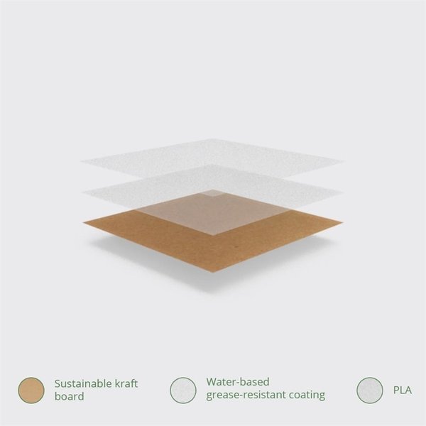 Composteerbaar tortilla dozen met PLA venster | 500 stuks | 70x78x130(h)mm