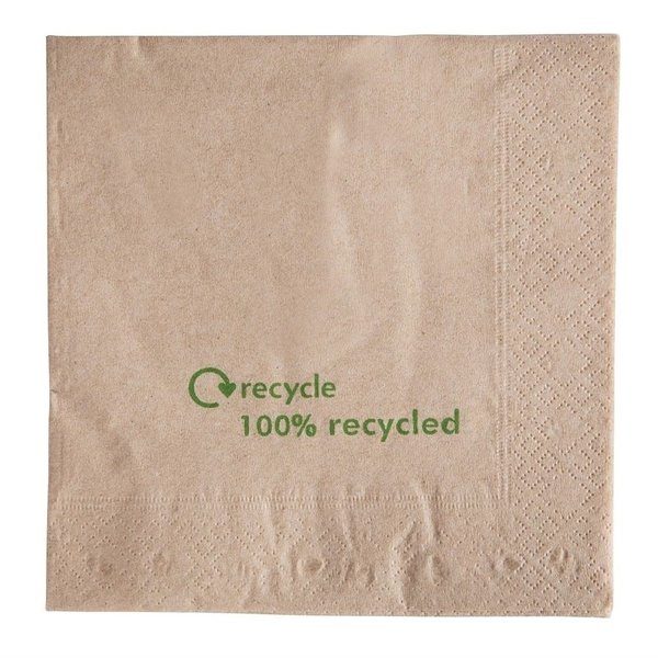 Gerecyclede servetten van kraftpapier | 2000 stuks | 2 laags | 33x33cm