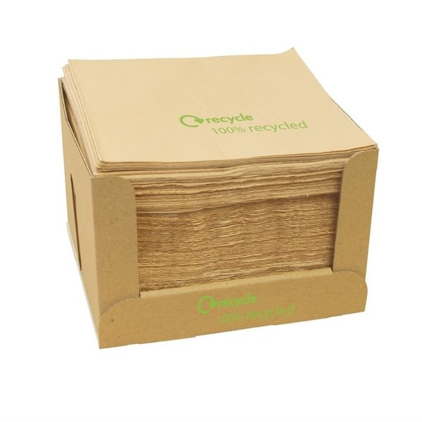 Gerecyclede servetten van kraftpapier | 2000 stuks | 2 laags | 33x33cm