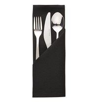 Mitre Essentials Tafelservetten | OCASSIONS | Polyester | Zwart | 10 stuks | 510x510mm 