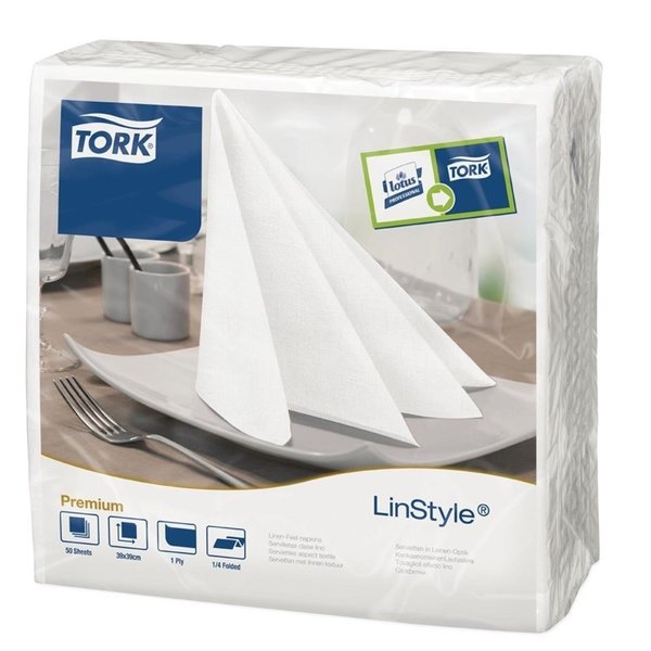 Diner servetten wit | 600 stuks | 1 laags & 1/4 gevouwen | 40x40cm
