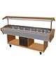 CombiSteel Gekoeld Buffet GN 6x 1/1 | Statich | 230V | Met led verlichting  | 2200x900x850/1350(h)mm 