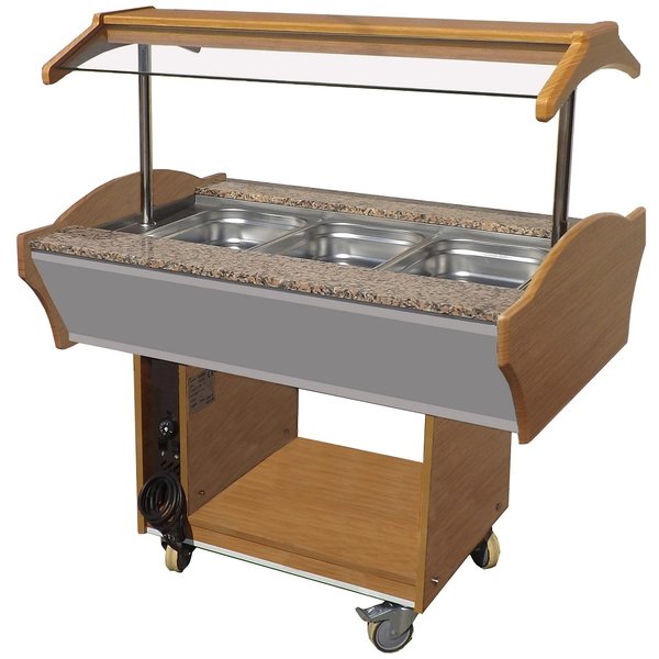 Warm Buffet GN 3x 1/1 | 230V | Met led verlichting | 1200x900x850/1350(h)mm