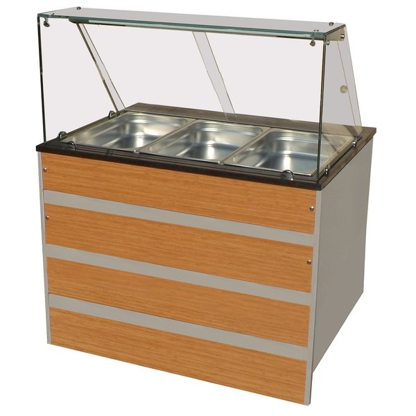 Warm Buffet GN 3x 1/1 | 230V | 2,02kW | Met led verlichting | 1070x800x850/1350(h)mm