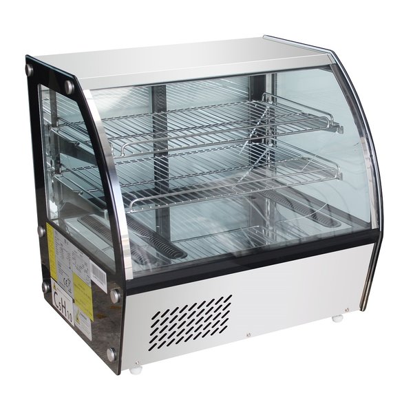 Koelvitrine | 100L | Zwart/RVS | +3°C/+8°C | 3 Niveaus | 682x450x675(h)mm