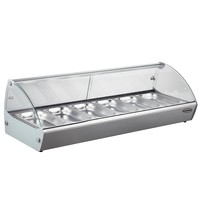 CombiSteel Warmhoudvitrine 6x 1/3GN | 230V | 1190x395x270(h)mm