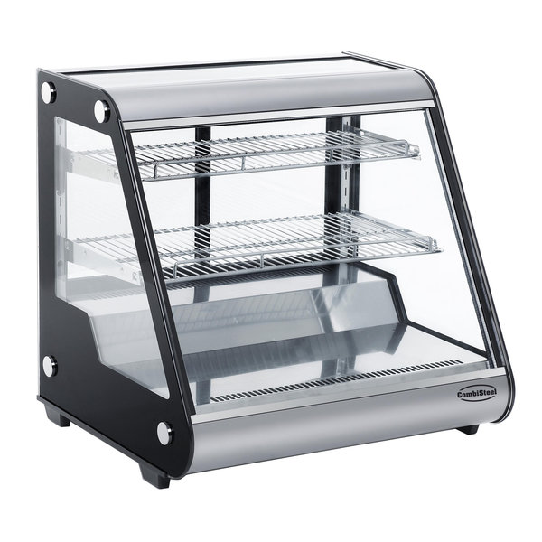 Koelvitrine | 130L | Zwart/RVS | 0°C/+12°C | 3 Niveaus | 697x578x678(h)mm