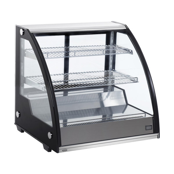 Koelvitrine | 130L | Zwart/RVS | 0°C/+12°C | 3 Niveaus | 797x590x685(h)mm