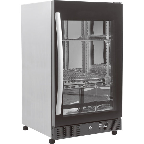 Barkoeler Zwart 98L | 1 Volledige Glasdeur | 230V | Geforceerd | 500x500x840(h)mm