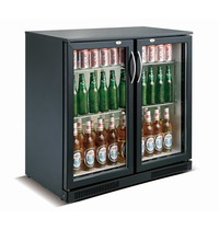 Combisteel Barkoeler Zwart 198L | 2 glas deuren | 230V | Geforceerd | 900x500x900(h)mm Combisteel Barkoeler Zwart 198L | 2 glas deuren | 230V | Geforceerd | 900x500x900(h)mm