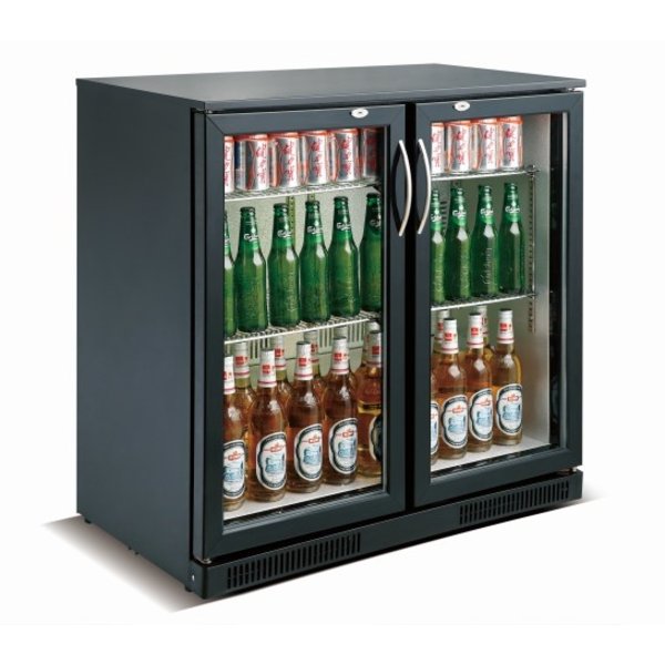 Barkoeler Zwart 198L | 2 Glasdeuren | 230V | Geforceerd | 900x500x900(h)mm