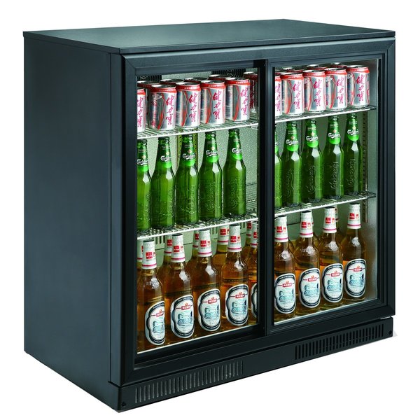 Barkoeler Zwart 198L | 2 Schuifdeuren | 230V | Geforceerd | 900x500x900(h)mm