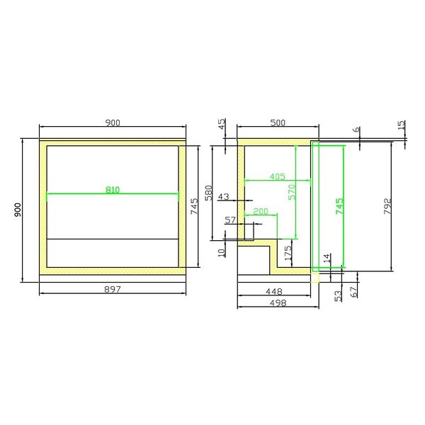 Barkoeler Zwart 198L | 2 Schuifdeuren | 230V | Geforceerd | 900x500x900(h)mm