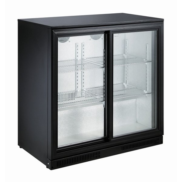 Barkoeler Zwart 198L | 2 Schuifdeuren | 230V | Geforceerd | 900x500x900(h)mm