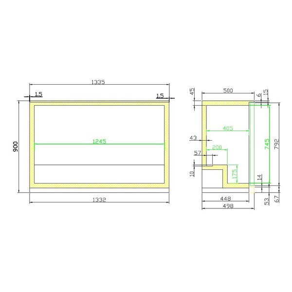 Barkoeler Zwart 298L | 3 schuifdeuren | 230V | Geforceerd | 1335x500x900(h)mm