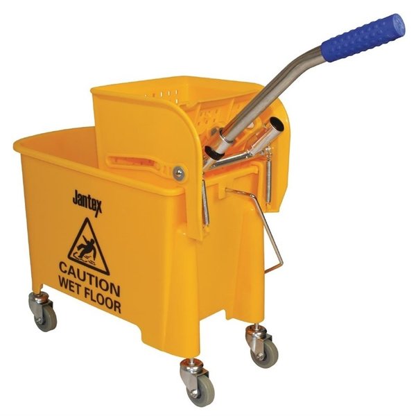 Rol emmer met wringer geel | 20L | Opvangbak en rooster | 350x280x480(h)mm