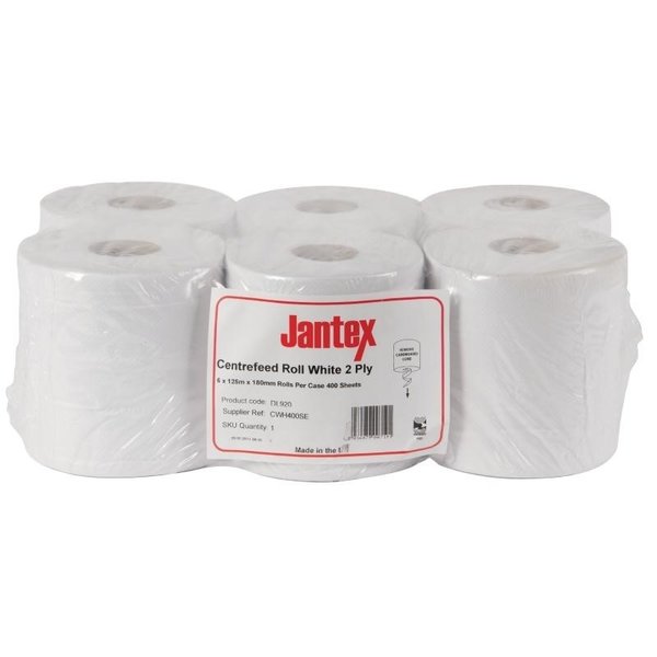 Handdoekrollen Wit | 6 rollen | 2 laags | 18(h) x 18(Ø)cm