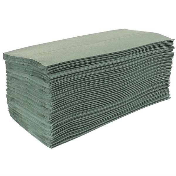 Z gevouwen handdoeken groen | 1 laags | 15 stuks | 24,2x8,5(l)cm