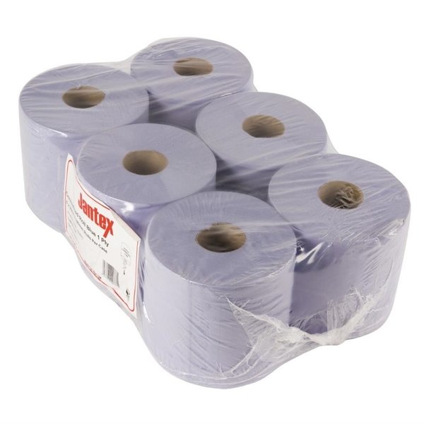 Centrefeed handdoekrollen blauw | 6 stuks | 1 laags | 17,5(b)cm x 300(l)m