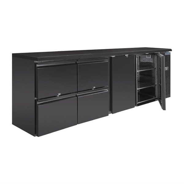 U serie werkbank koeling 698L | 440W | Met 2 deuren en 4 lades | 230V | Geforceerd | 2542x513x860(h)mm