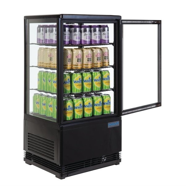 Koelvitrine | 68L | Zwart | +2°C/+12°C | 4 Niveaus | 428x386x885(h)mm