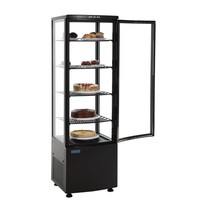 Polar Gebaksvitrine | 235L | Zwart | +2°C/+12°C | 5 Schappen | 515x485x1690(h)mm 