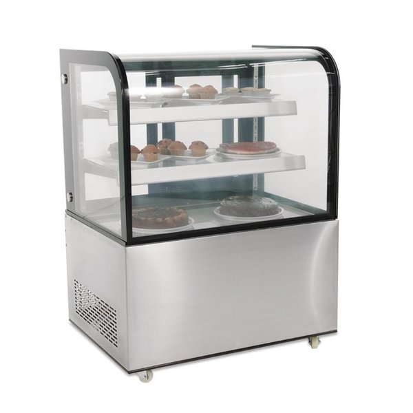 Gebaksvitrine | 270L | Grijs | +2°C/+12°C | 3 Schappen | 915x675x1215(h)mm